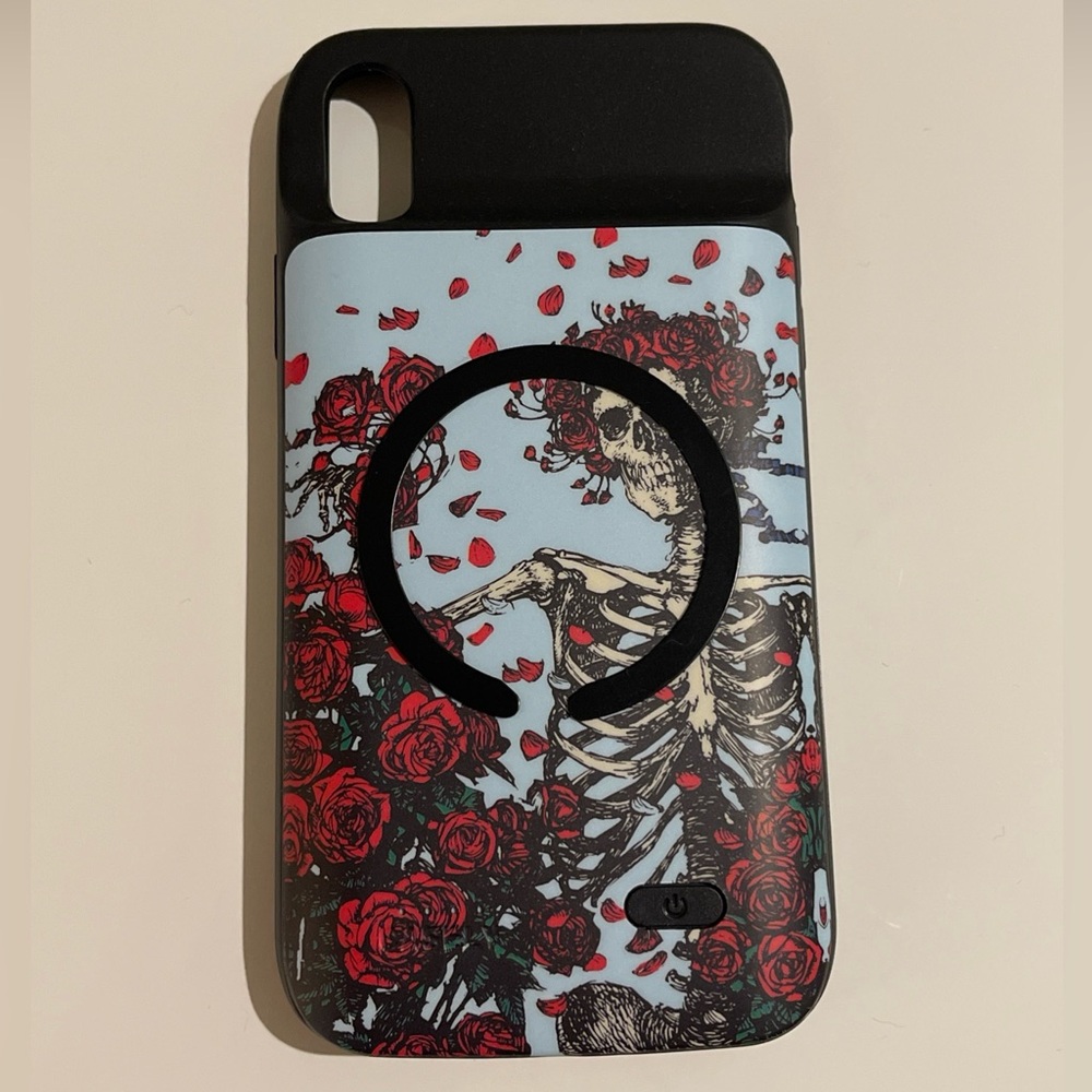 Grateful Dead x Casely Battery Case For iPhone XR (XDL-630M) -  Rose Skeleton